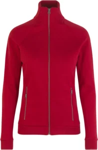 Sweat cardigan | zip | dame Rød
