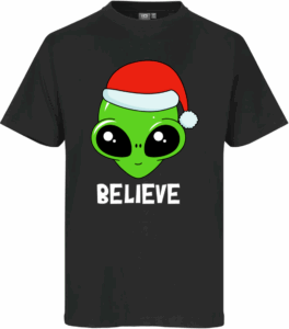 Alien Christmas T-TIME® T-shirt Sort