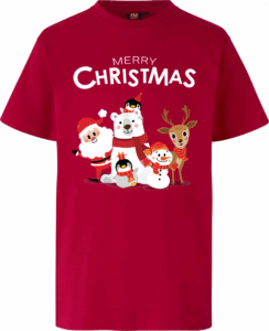 Merry Christmas T-TIME® T-shirt | børn Rød