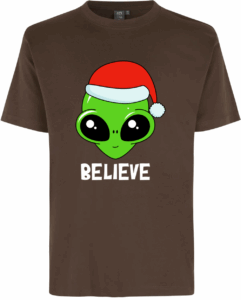 Alien Christmas T-TIME® T-shirt Mocca