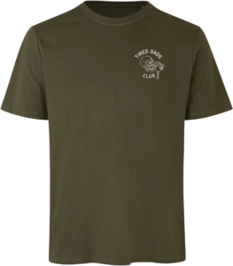 Tired Dads Club T-shirt Oliven