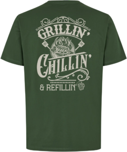 Grillin Chillin Refillin T-shirt Flaskegrøn