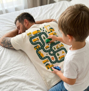 Tired Dad – Roadworks T-shirt Off White