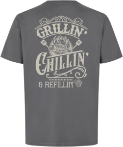 Grillin Chillin Refillin T-shirt Silver grey