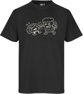 Brain vs Beer T-shirt Sort