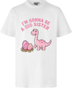 Big Sister Dino T-shirt Hvid