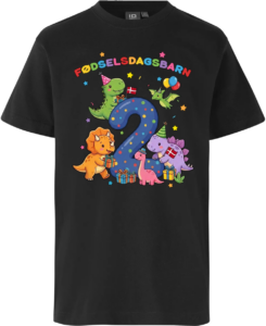 Dino Fødselsdag | 2 år | T-Shirt Børn Sort