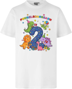 Dino Fødselsdag | 2 år | T-Shirt Børn Hvid
