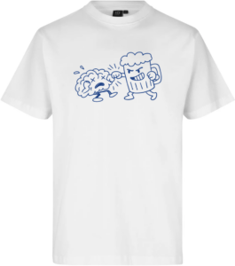 Brain vs Beer T-shirt Hvid