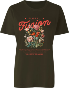 Floral Fushion T-shirt | Dame Oliven