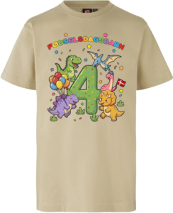 Dino Fødselsdag | 4 år | T-shirt Børn Kit