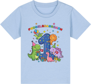 Dino Fødselsdag | 1 år | Baby T-Shirt Blue Soul