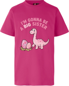 Big Sister Dino T-shirt Pink
