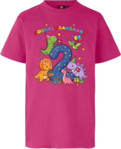 Dino Fødselsdag | 2 år | T-Shirt Børn Pink