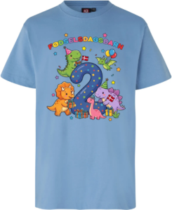 Dino Fødselsdag | 2 år | T-Shirt Børn Lys blå