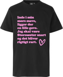 En Lille Gave – Storesøster | T-shirt Sort