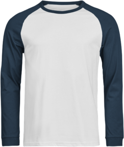 Two-toned Langærmet T-shirt | Økologisk Hvid/Blå
